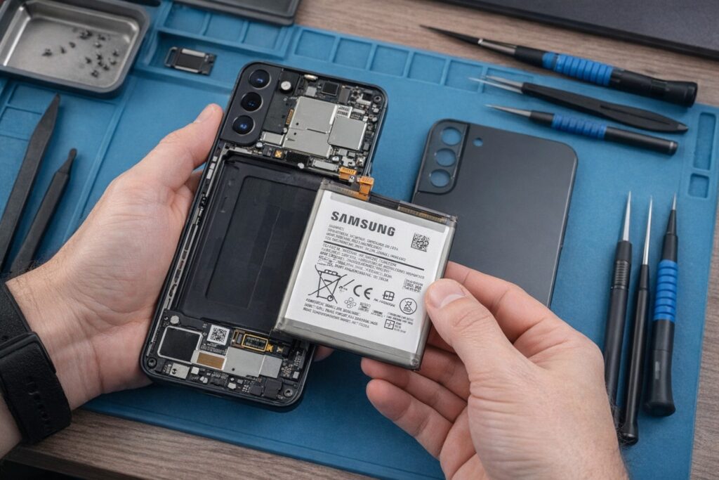 Wymiana Baterii Samsung Galaxy S22+ Serwis Łódź | Klinika Szybek