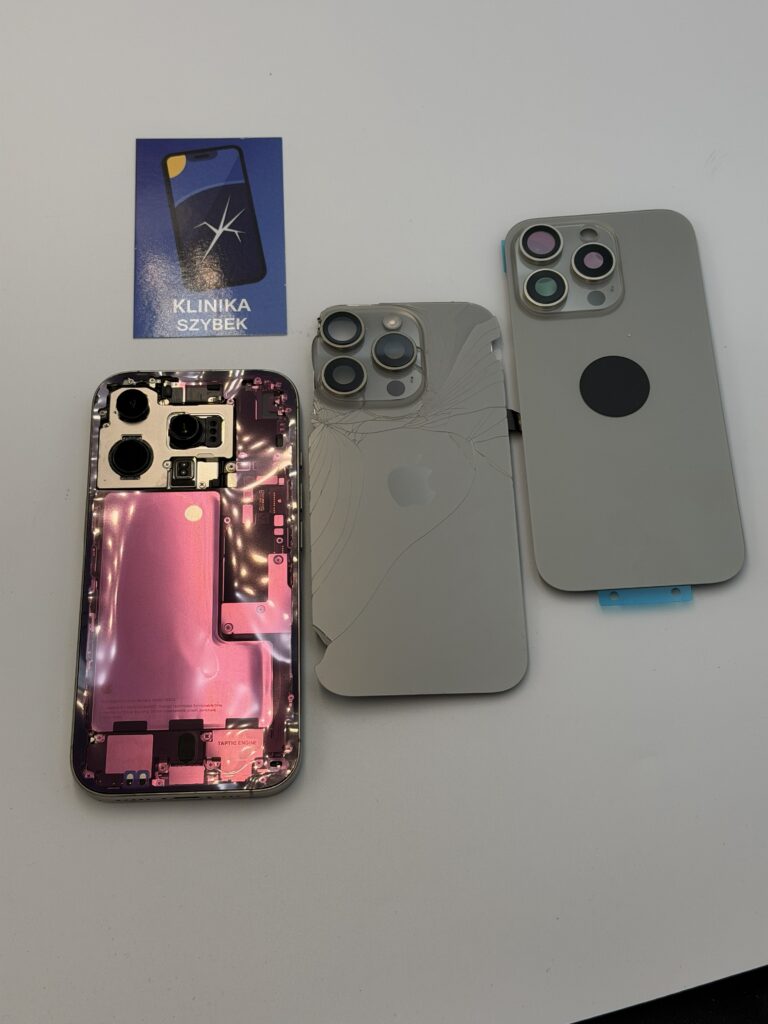 Wymiana Tylnej Klapki w iPhone 15 Pro Serwis Klinika Szybek