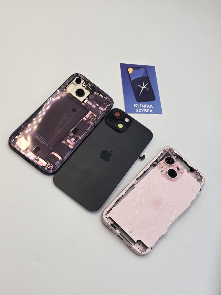 Wymiana tylnej klapki i korpusu iPhone 15 – Klinika Szybek