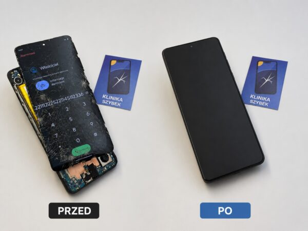 Motorola Moto G84 przed i po regeneracji ekranu